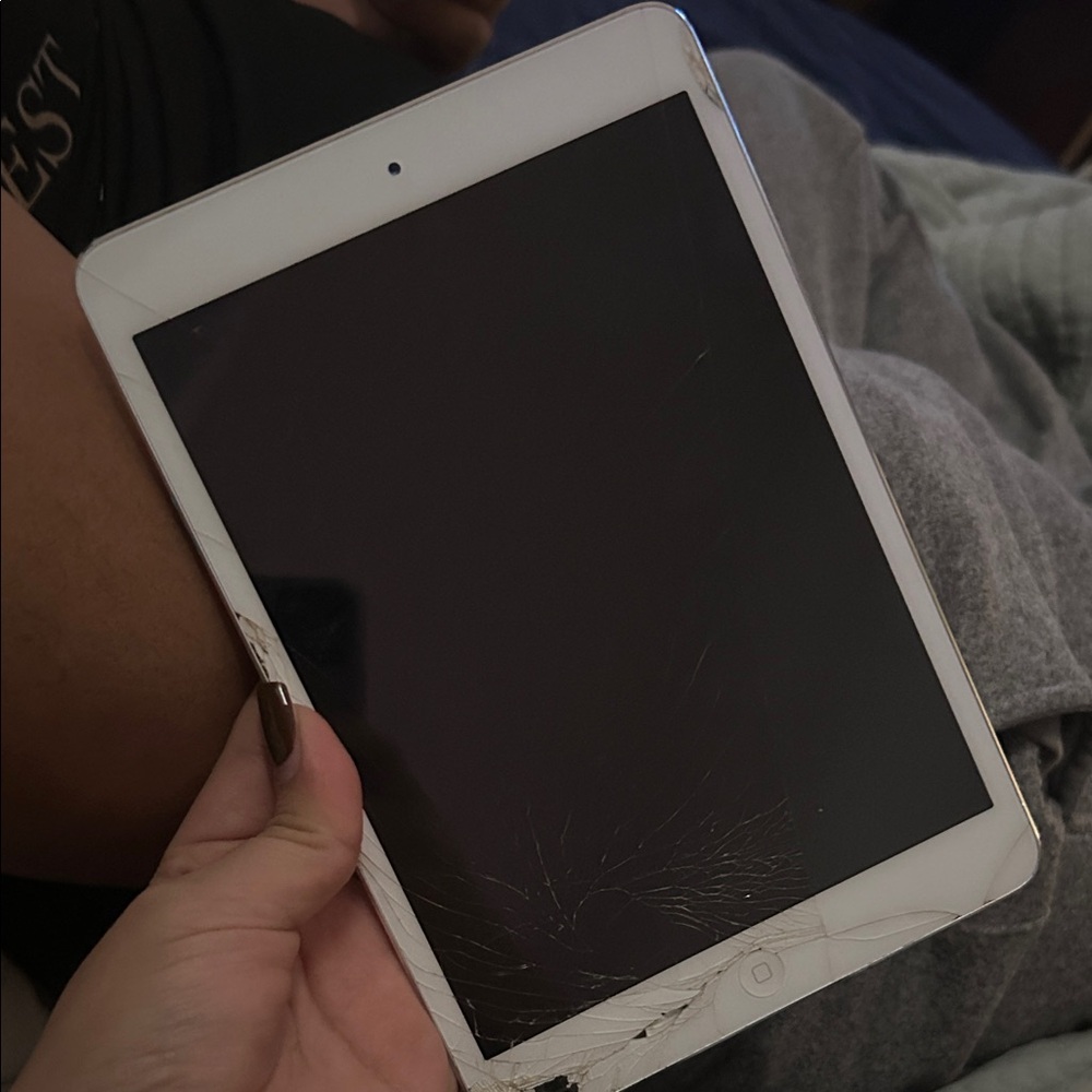 Apple Tablet with White Frame and Black Display